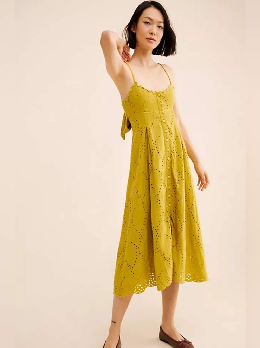 Free People Getaway Midi Dress — Size Large (fits like a medium) | Greyed Olive